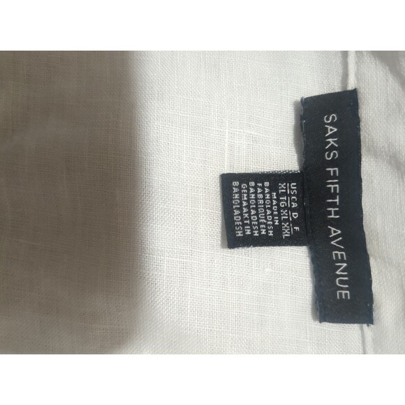 Saks Fifth Avenue Blouse XL 100% Linen Button Front Shirt - Picture 7 of 9